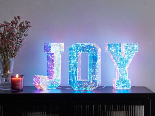 LED Dekoration Schriftzug CASTOR Bunt