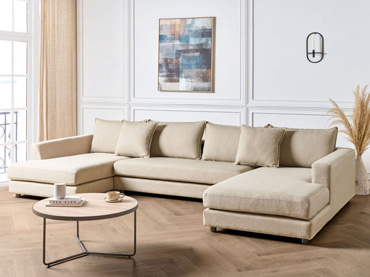 Wohnlandschaft U-förmig beige 5-Sitzer LILVIKEN