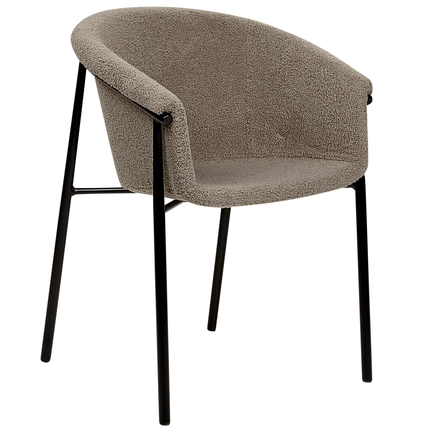 Esszimmerstuhl 2er Set AMES Bouclé Taupe