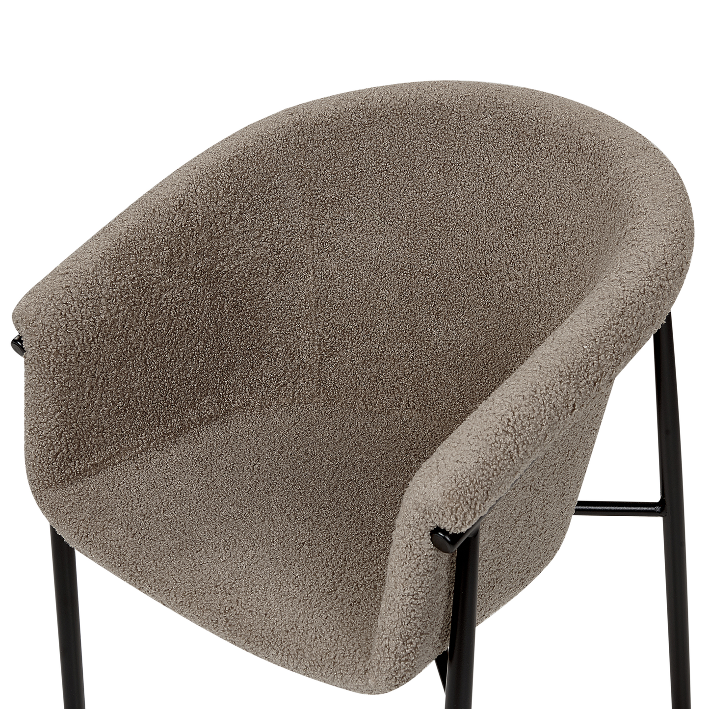 Esszimmerstuhl 2er Set AMES Bouclé Taupe