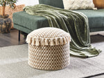 Pouf Baumwolle beige / creme ⌀ 50 cm PIRAK