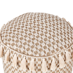Pouf Baumwolle beige / creme ⌀ 50 cm PIRAK