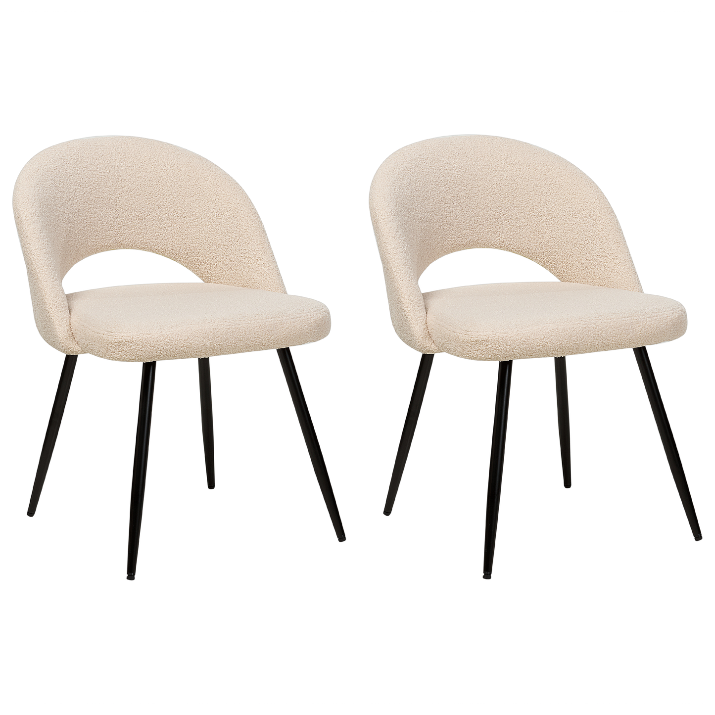 Esszimmerstuhl 2er Set ONAGA Bouclé Beige