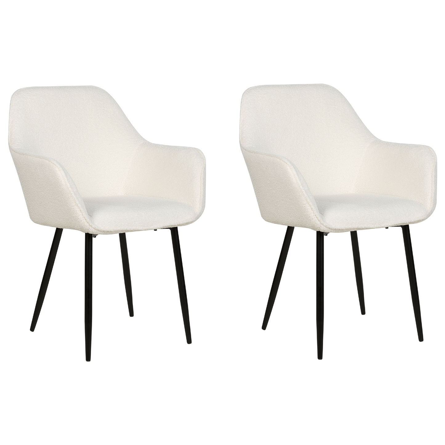 Esszimmerstuhl 2er Set ALDEN II Bouclé Weiss