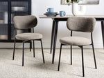 Esszimmerstuhl 2er Set CASEY Bouclé Taupe