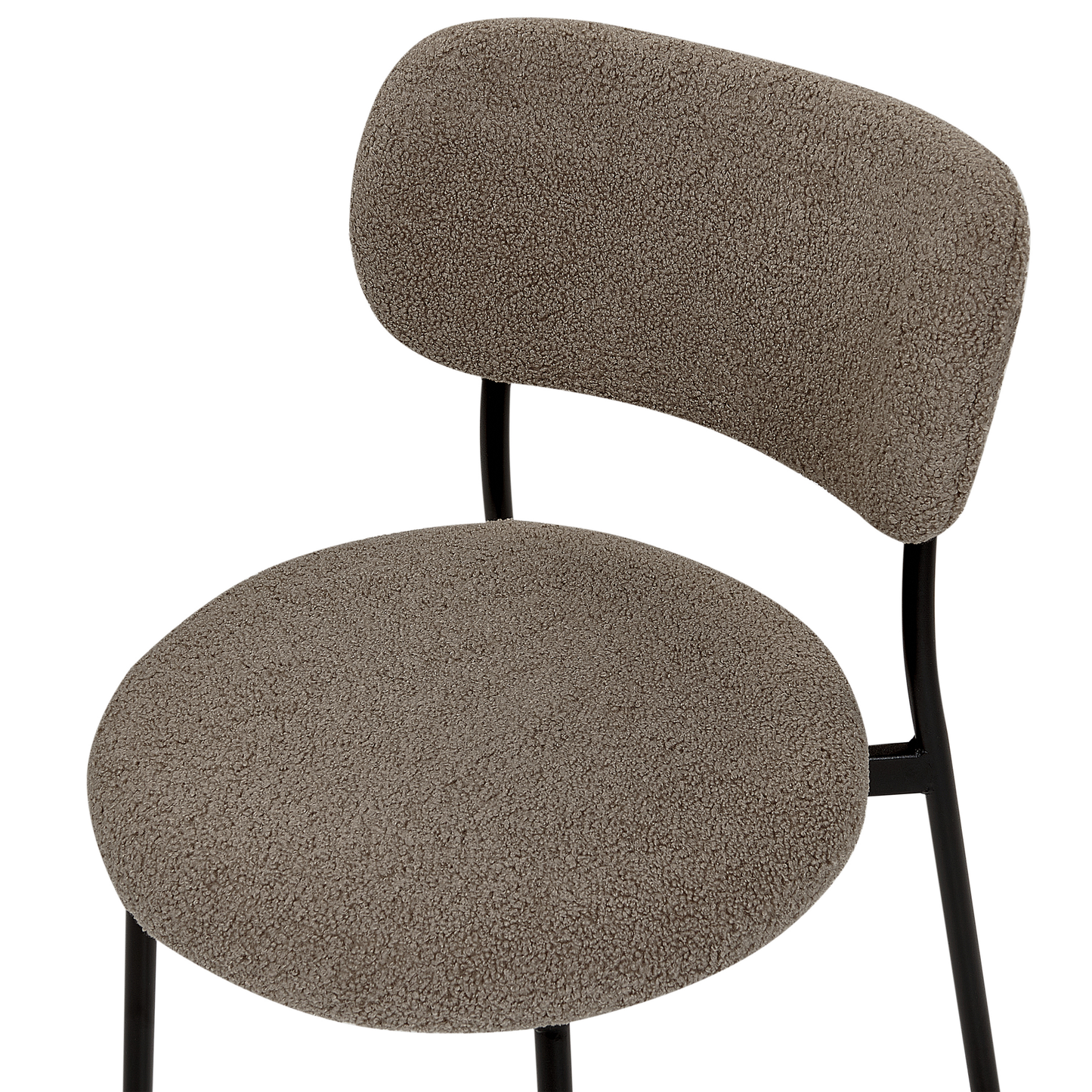 Esszimmerstuhl 2er Set CASEY Bouclé Taupe