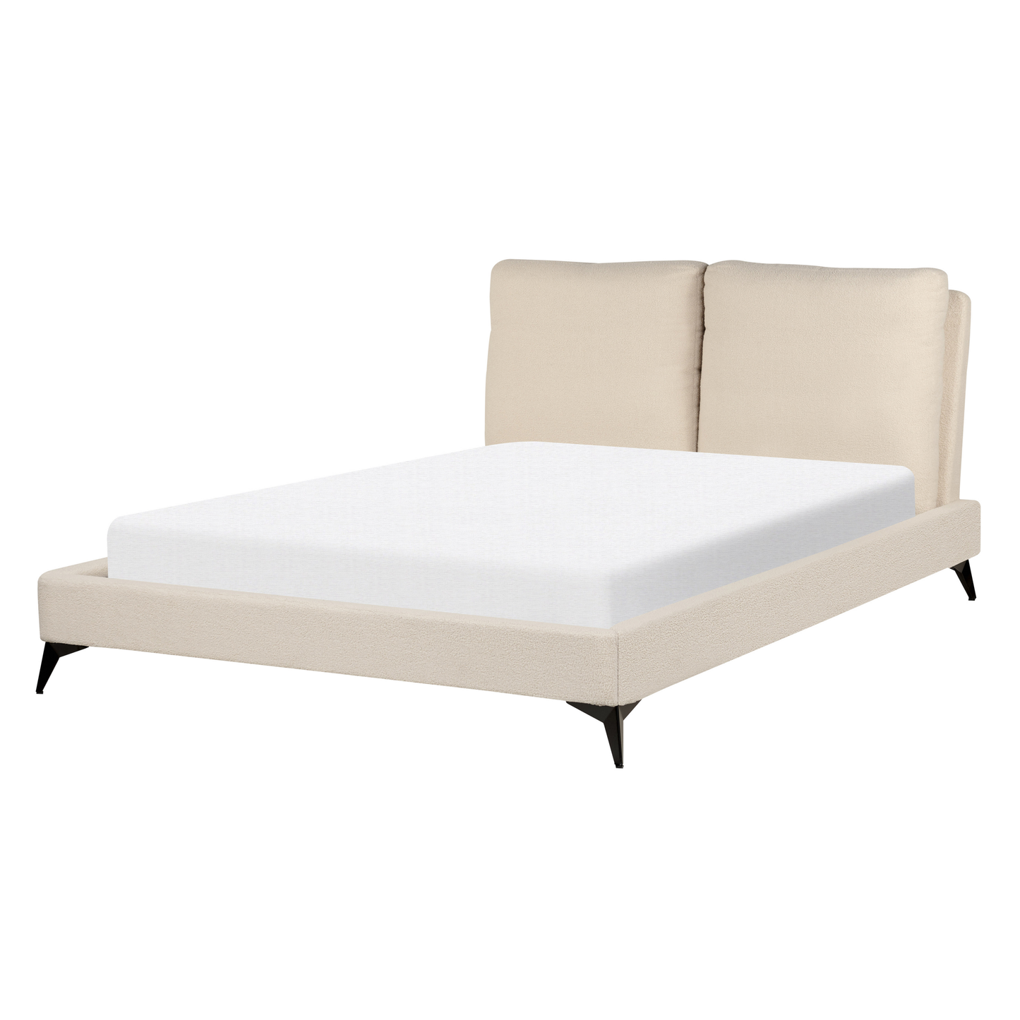 Bett mit Lattenrost Bouclé MELLE 140 x 200 cm Beige