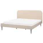 Bett mit Lattenrost Bouclé FLAYAT 180 x 200 cm Hellbeige