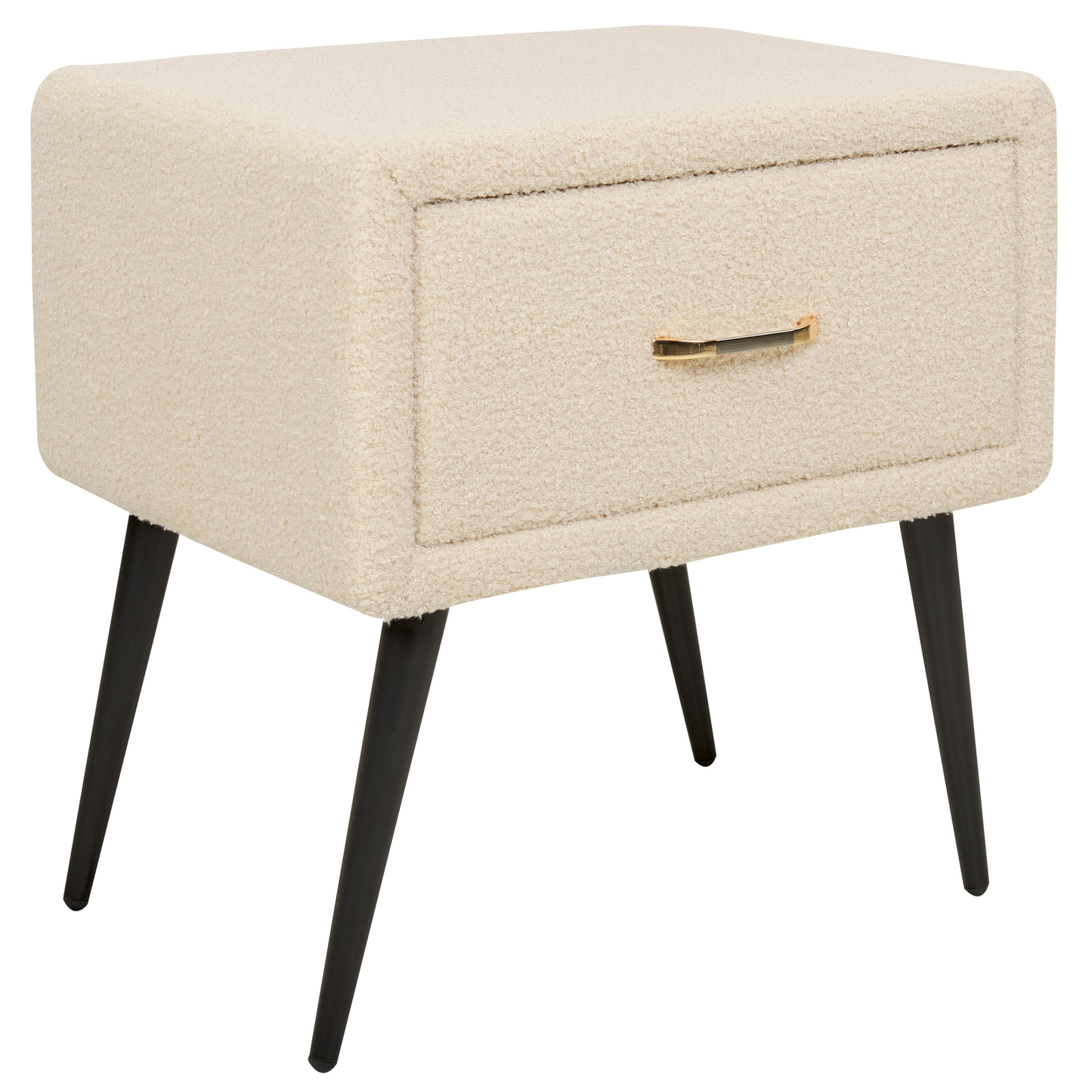 Nachttisch mit 1 Schublade FLAYAT Bouclé Beige