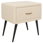 Nachttisch mit 1 Schublade FLAYAT Bouclé Beige