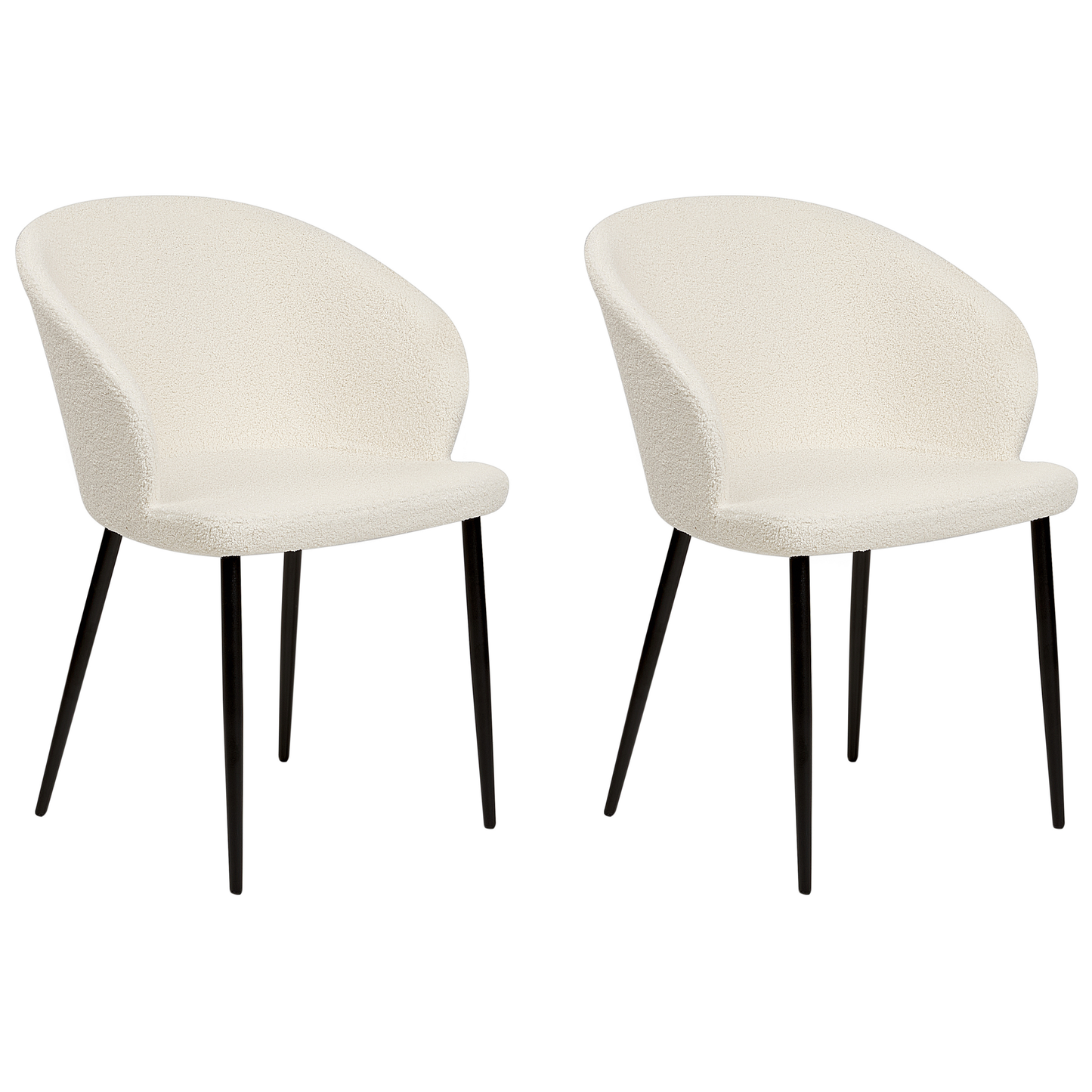 Esszimmerstuhl 2er Set MASON Bouclé Cremeweiss