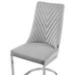 Esszimmerstuhl 2er Set ALTOONA Samtstoff Grau