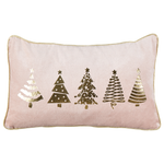 Dekokissen 2er Set ALSOBIA Samtstoff 30 x 50 cm Rosa Weihnachtsmotiv