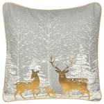 Dekokissen 2er Set AECHMEA Baumwolle 45 x 45 cm Grau Weihnachtsmotiv