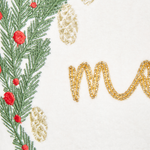 Dekokissen 2er Set EUCHARIS Samtstoff 45 x 45 cm Weiss Weihnachtsmotiv