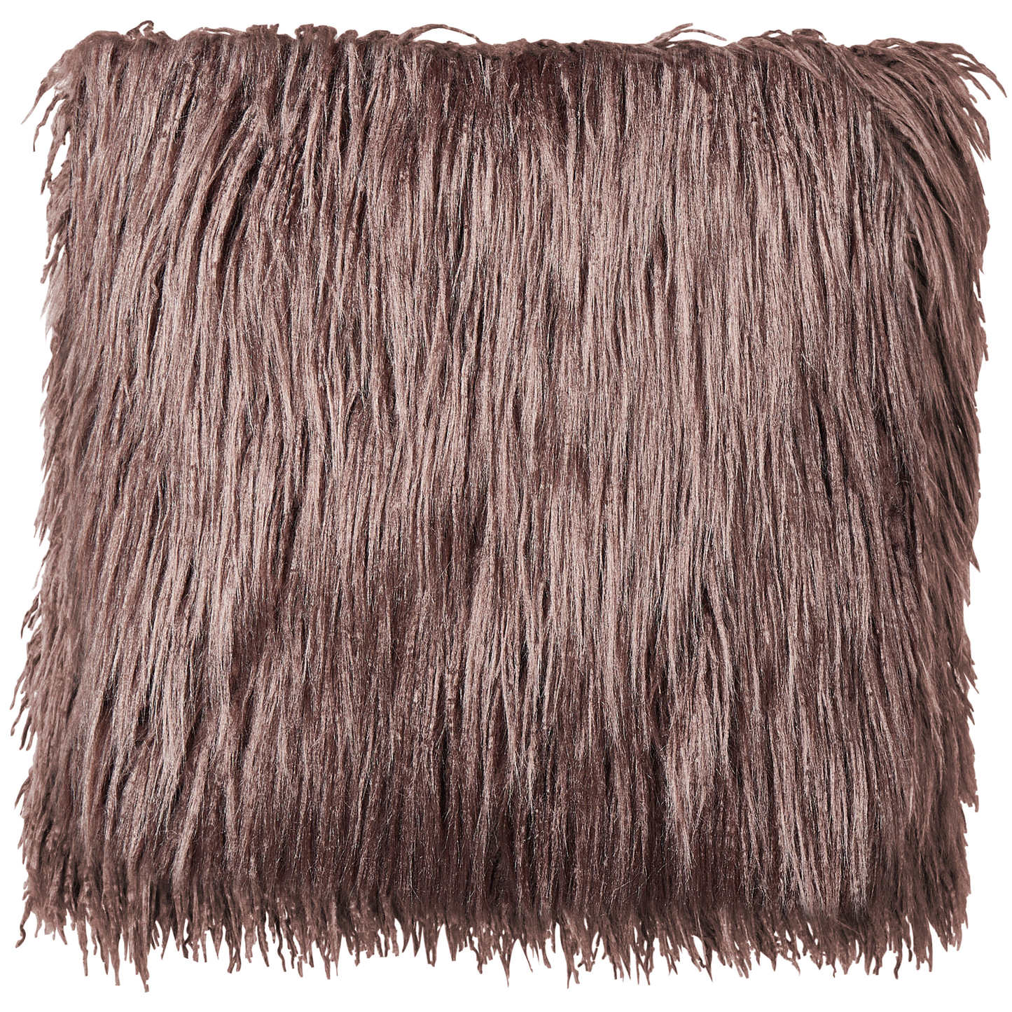 Dekokissen 2er Set COROKIA Webpelz 45 x 45 cm Braun Ohne Muster