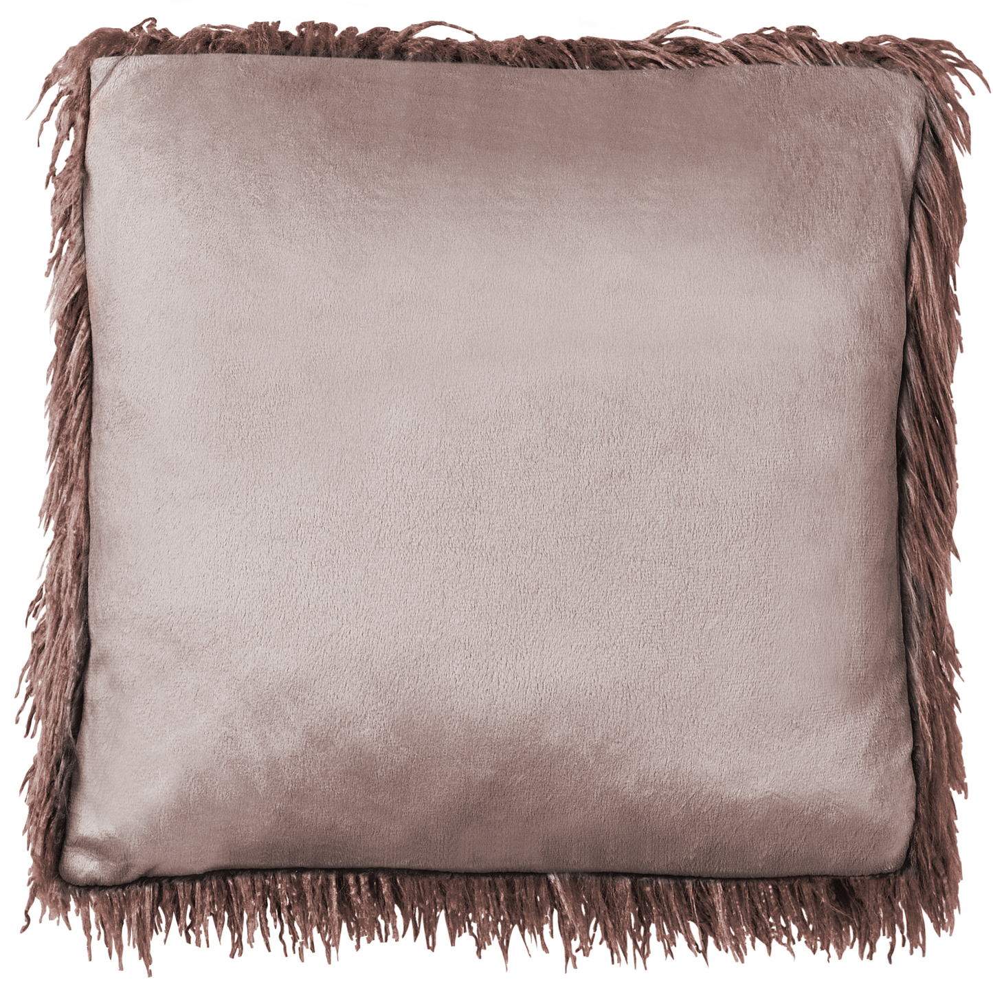 Dekokissen 2er Set COROKIA Webpelz 45 x 45 cm Braun Ohne Muster