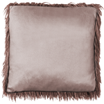 Dekokissen 2er Set COROKIA Webpelz 45 x 45 cm Braun Ohne Muster