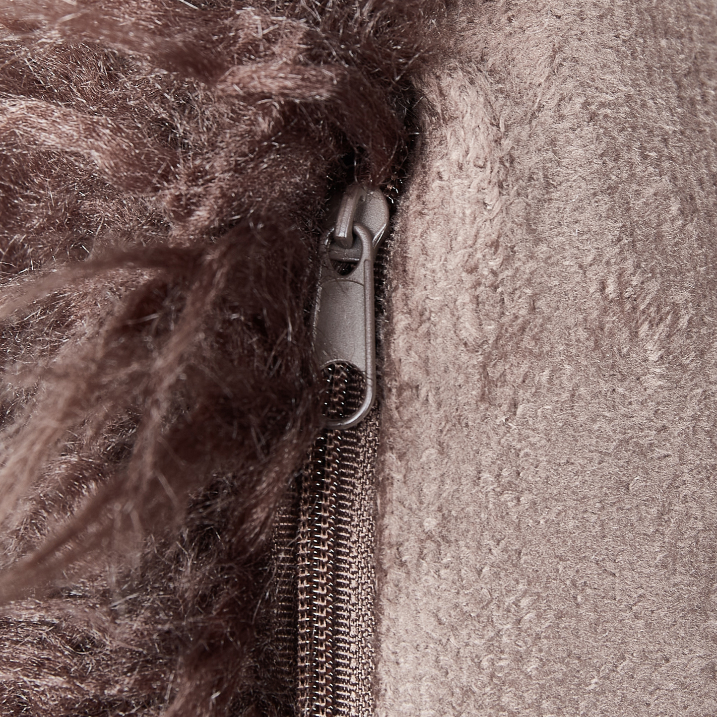 Dekokissen 2er Set COROKIA Webpelz 45 x 45 cm Braun Ohne Muster