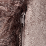 Dekokissen 2er Set COROKIA Webpelz 45 x 45 cm Braun Ohne Muster