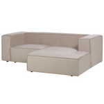 2-Sitzer Ecksofa Samtstoff taupe linksseitig VERNON