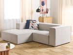 2-Sitzer Ecksofa hellbeige rechtsseitig VERNON