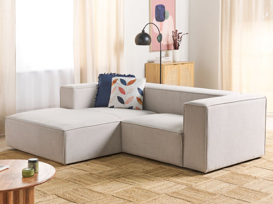 2-Sitzer Ecksofa hellbeige rechtsseitig VERNON