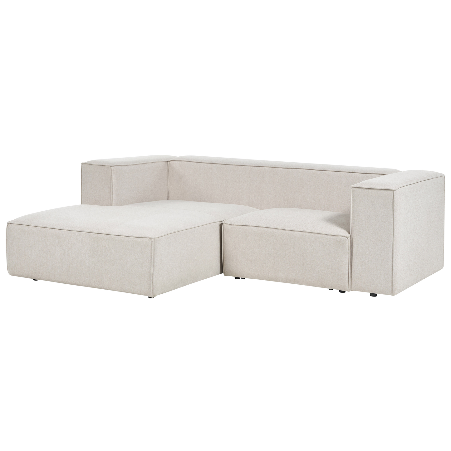 2-Sitzer Ecksofa hellbeige rechtsseitig VERNON