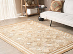 Teppich Jute beige 160 x 230 cm geometrisches Muster Kurzflor MENGEN