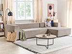 3-Sitzer Ecksofa Samtstoff taupe linksseitig VERNON
