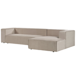 3-Sitzer Ecksofa Samtstoff taupe linksseitig VERNON