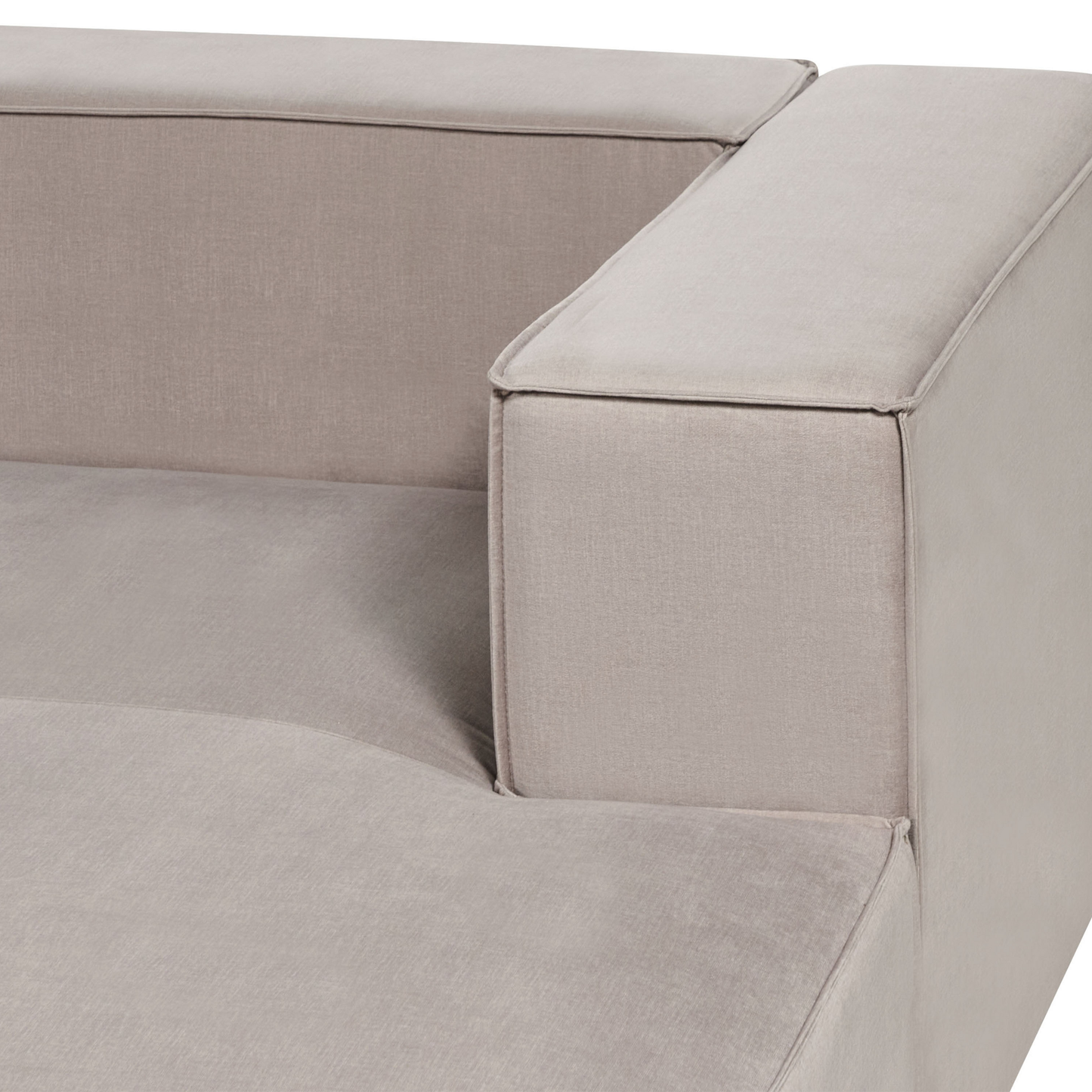 3-Sitzer Ecksofa Samtstoff taupe linksseitig VERNON
