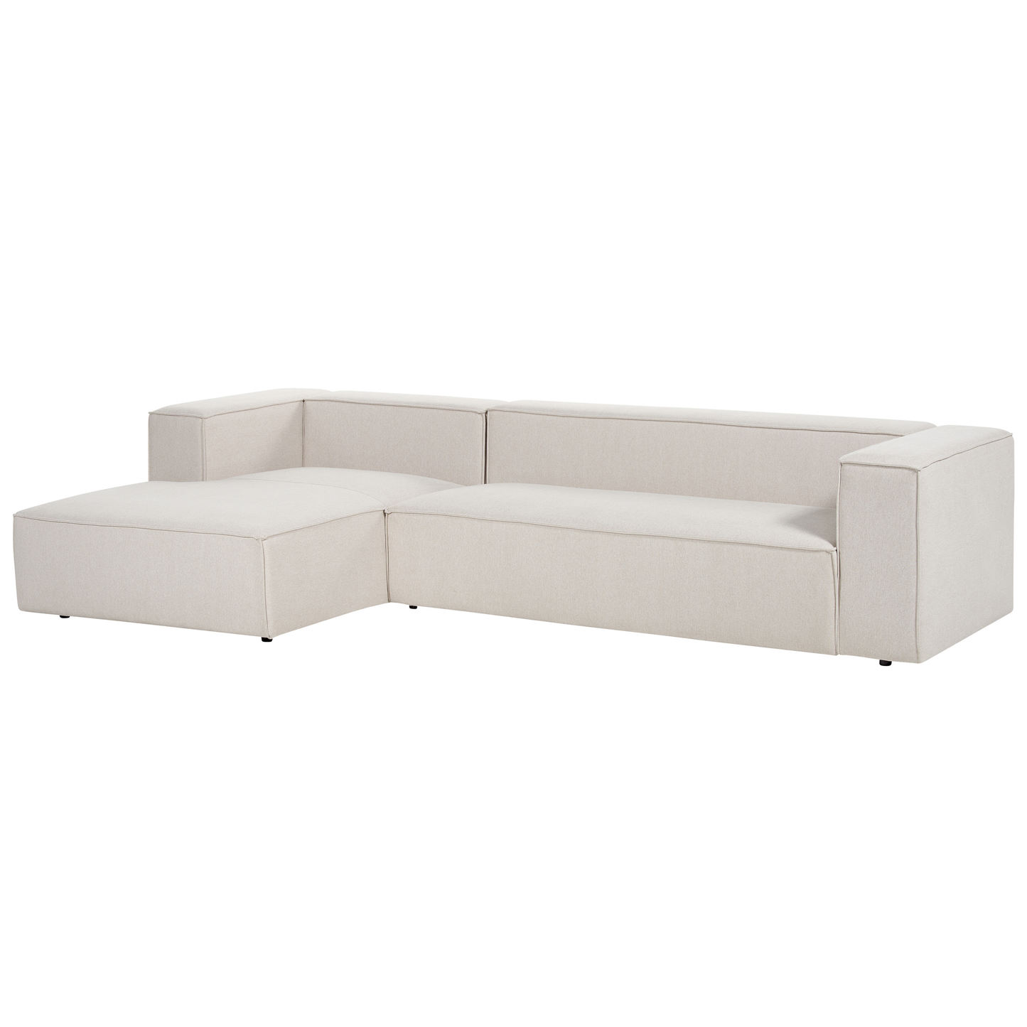 3-Sitzer Ecksofa hellbeige rechtsseitig VERNON
