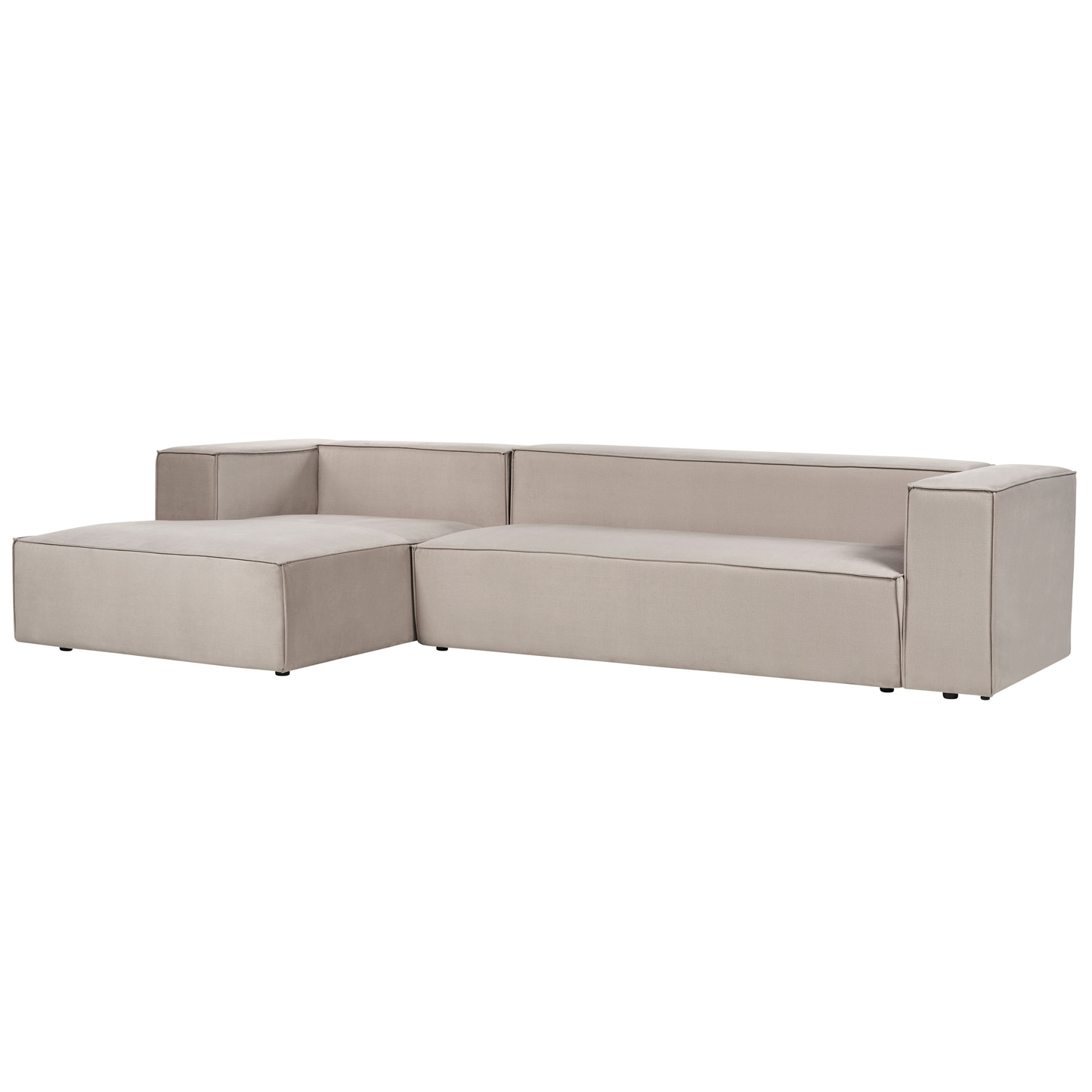 3-Sitzer Ecksofa Samtstoff taupe rechtsseitig VERNON