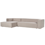 3-Sitzer Ecksofa Samtstoff taupe rechtsseitig VERNON