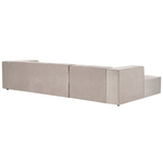 3-Sitzer Ecksofa Samtstoff taupe rechtsseitig VERNON