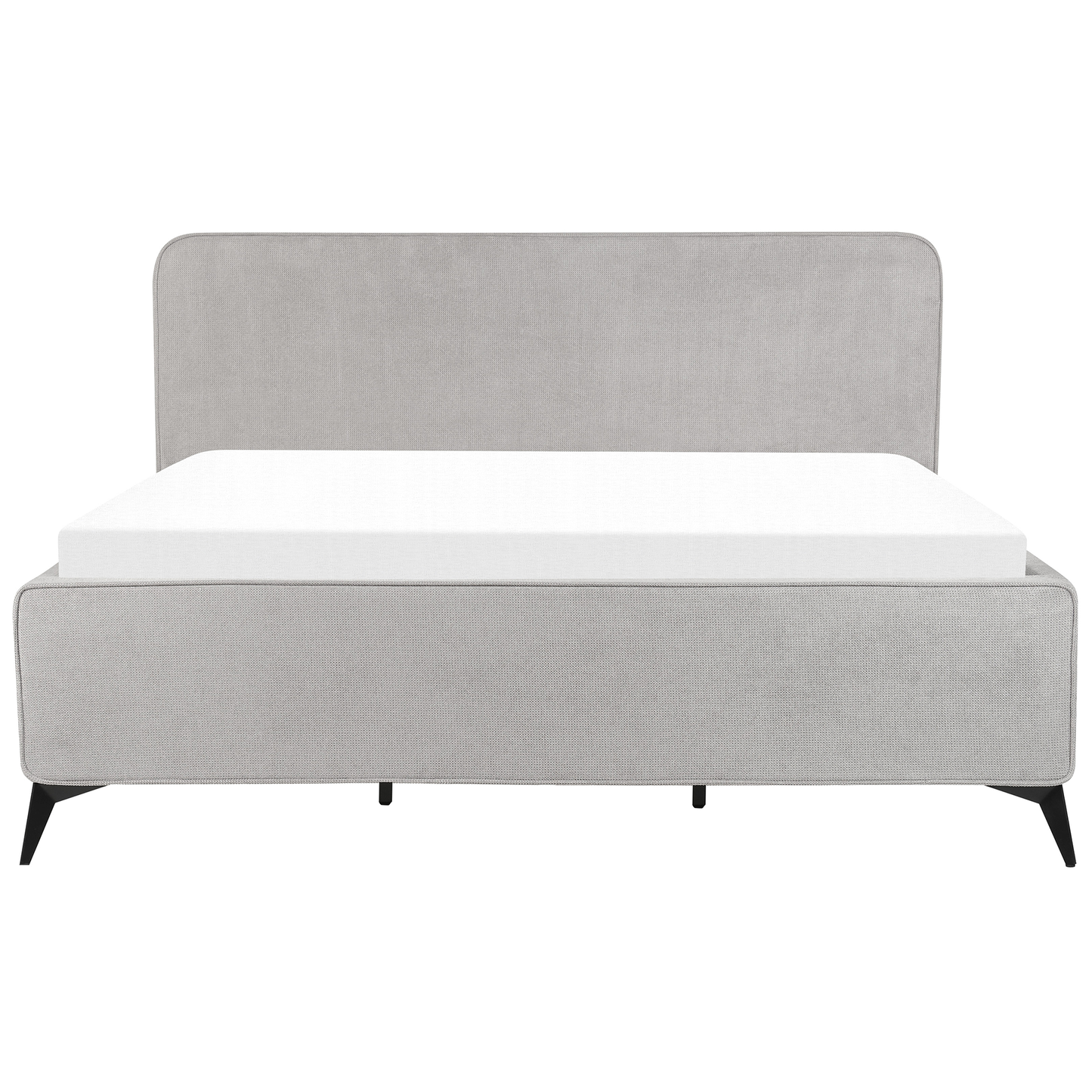 Bett mit Lattenrost Stoff VALOGNES 180 x 200 cm Hellgrau