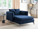 Chaiselongue Stoff marineblau / schwarz CHARMES