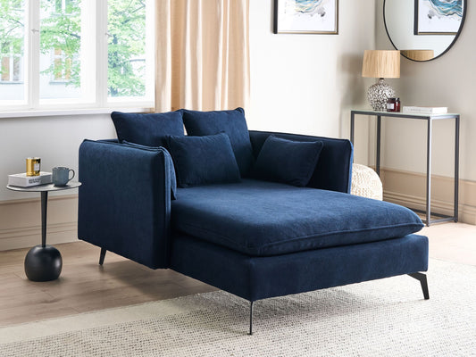 Chaiselongue Stoff marineblau / schwarz CHARMES