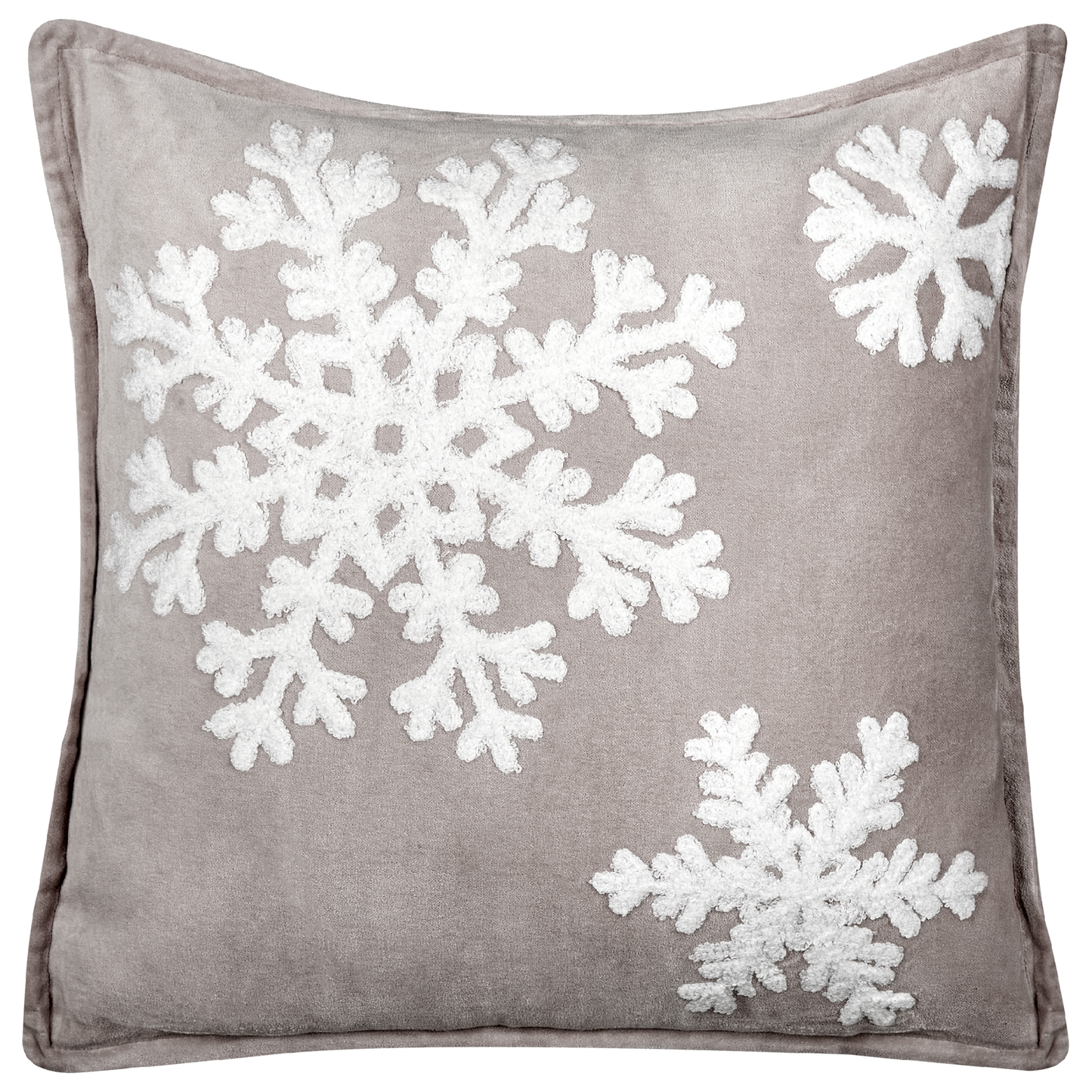 Dekokissen 2er Set MURRAYA Samtstoff 45 x 45 cm Grau Weihnachtsmotiv