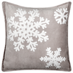 Dekokissen 2er Set MURRAYA Samtstoff 45 x 45 cm Grau Weihnachtsmotiv