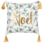 Dekokissen 2er Set ZAMIA Baumwolle 45 x 45 cm Weiss Weihnachtsmotiv