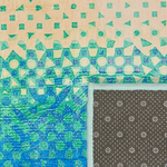 Teppich blau-grün 160 x 230 cm Flecken-Motiv Kurzflor SUSUZ