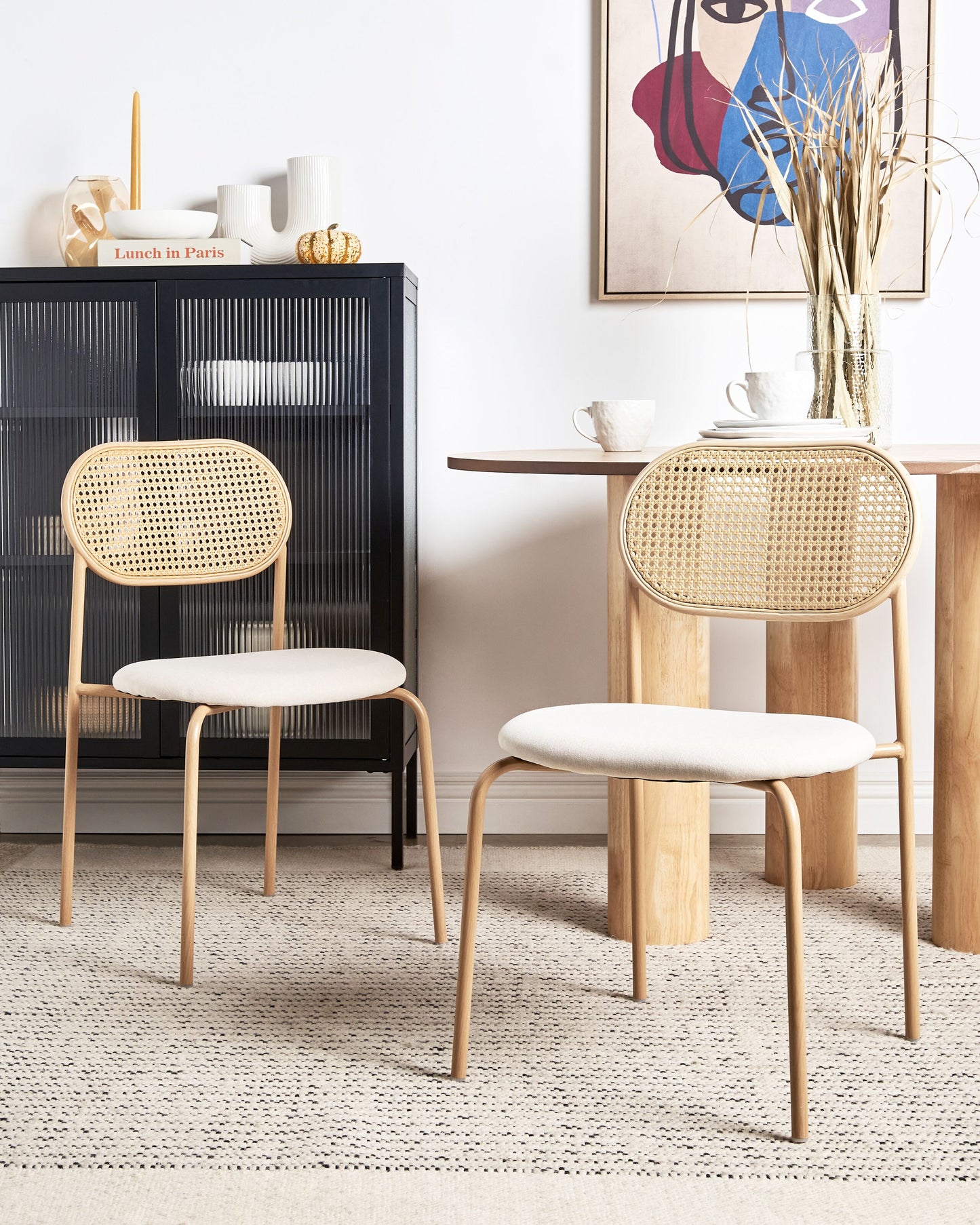 Esszimmerstuhl 2er Set ADAVER Metall Hellbraun