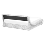 Bett Samtstoff Silber 160 x 200 cm mit LED-Beleuchtung AVIGNON