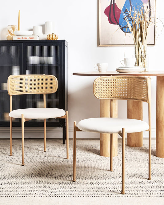 Esszimmerstuhl 2er Set ANDOVER Metall Hellbraun