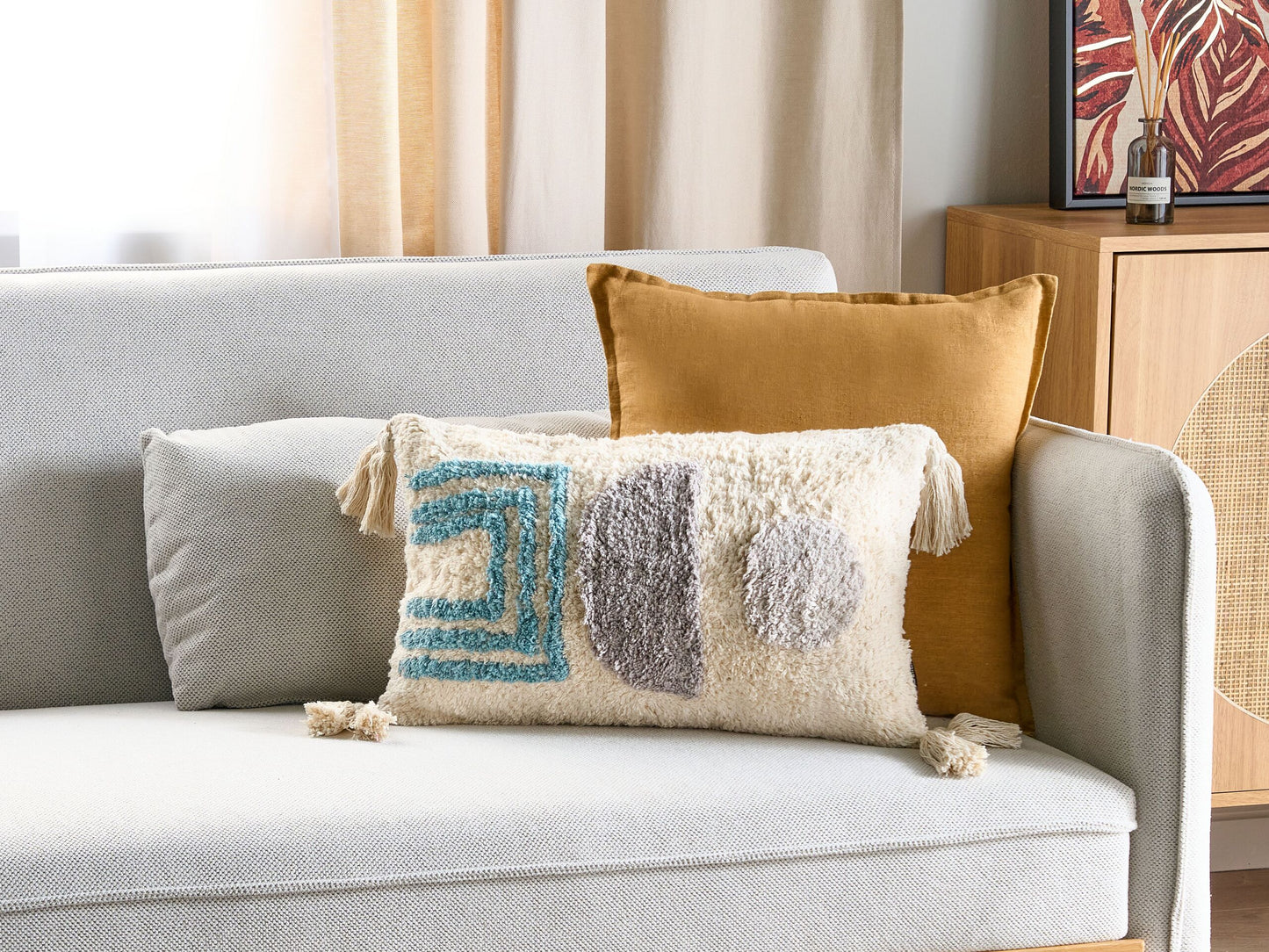 Baumwollkissen mit Quasten, 30 x 50 cm, mehrfarbig CASSIOPE