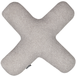 Dekokissen 2er Set HESPERIS Bouclé Hellgrau Ohne Muster