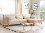 3-Sitzer Ecksofa Cord hellbeige linksseitig SIMOS
