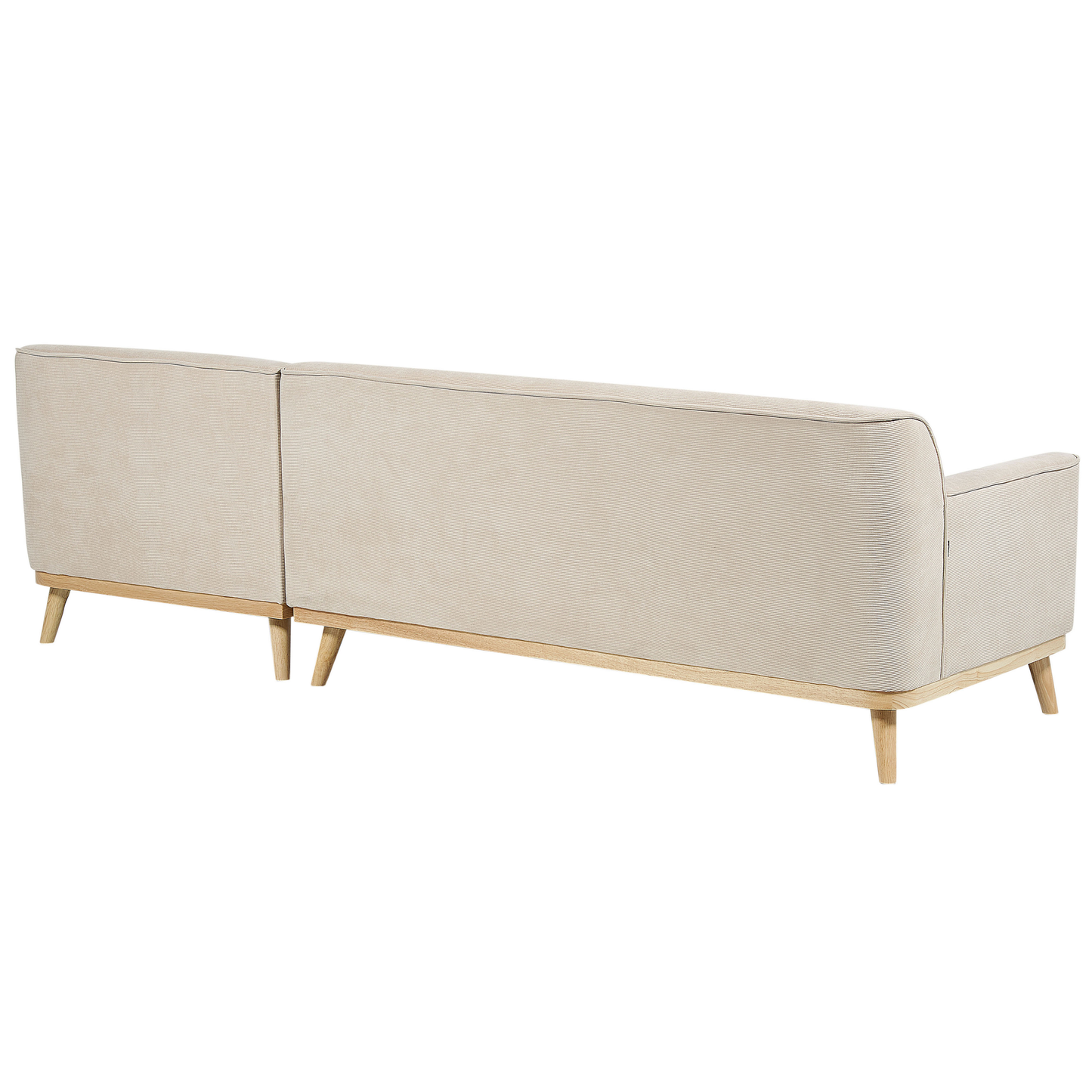 3-Sitzer Ecksofa Cord hellbeige linksseitig SIMOS